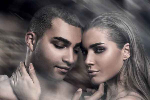 Beauty portrait of attractive couple. — Stock Photo, Image