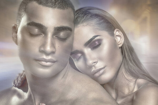 Beauty portrait of attractive couple.