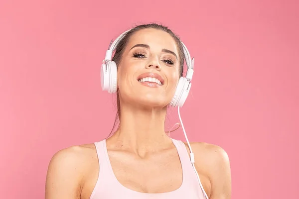 Sporty Woman In Headphones. — Stock Photo, Image