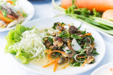  kabuklu deniz ürünleri ot baharatlı salata gıda Tay tarzı ile