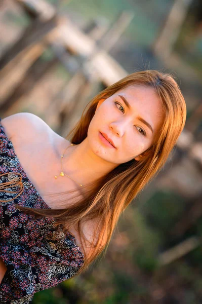 asia woman in Off  Shoulder shirt and short jeans standing on nature