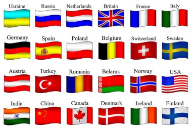 Dünyanın farklı ülkelerinin bayraklarını geliştiriyor.