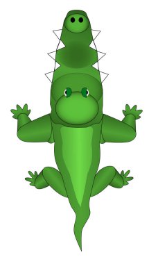 Büyük dişli yeşil timsah.