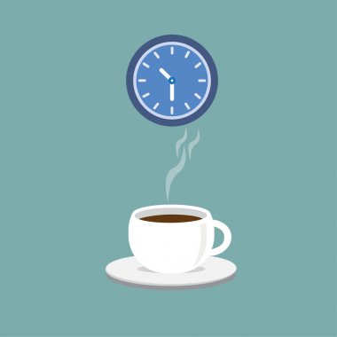 Daireler, sütlü kahve veya kahve, cappuccino kahve fincanı vektör stili.