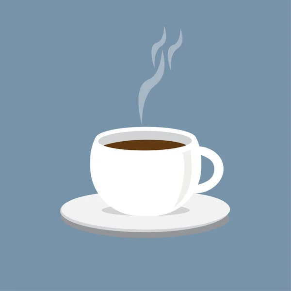 Tazas Café Platillos Café Con Leche Capuchino Estilo Vectorial — Vector de stock