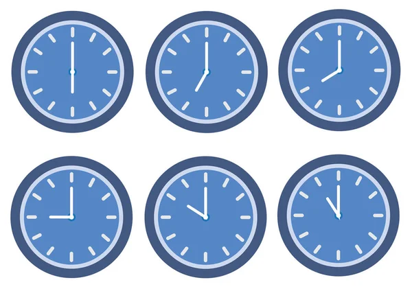 Blaue Uhr Design Des Vektorhintergrundes — Stockvektor