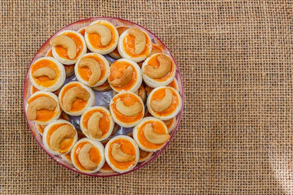 Cashewnoten Koekjes Singapore Koekjes Heerlijke Snack Voor Koffie Tijd — Stockfoto