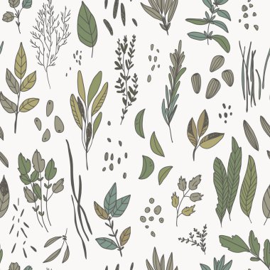 vektör el ot ile çizilmiş seamless modeli