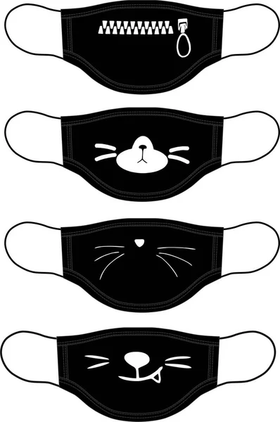 Yüz maskesi modası antivirüs tasarımı tekstil şablonu