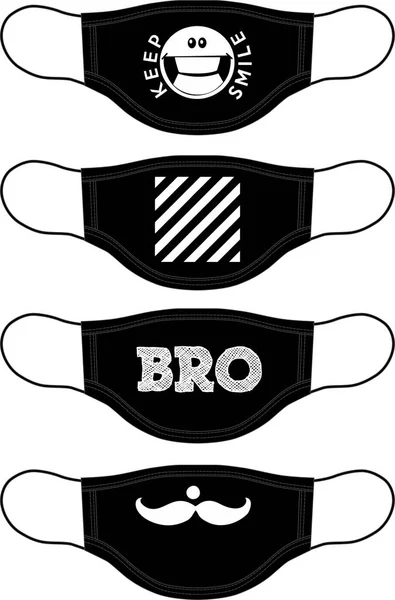 Yüz maskesi modası antivirüs tasarımı tekstil şablonu