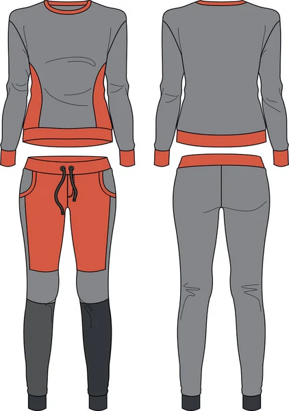 Kadın spor takım elbise tasarım şablonu çizim kalıbı