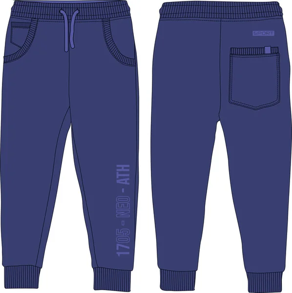 Garçons pantalons de jogging sport vêtements urbains modèle technique — Image vectorielle