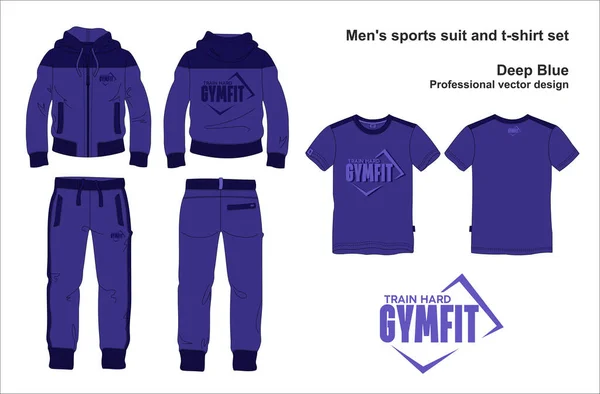 Erkek takım elbise, fermuar kapüşonlu ceket, eşofman altı gömlek şablonu.