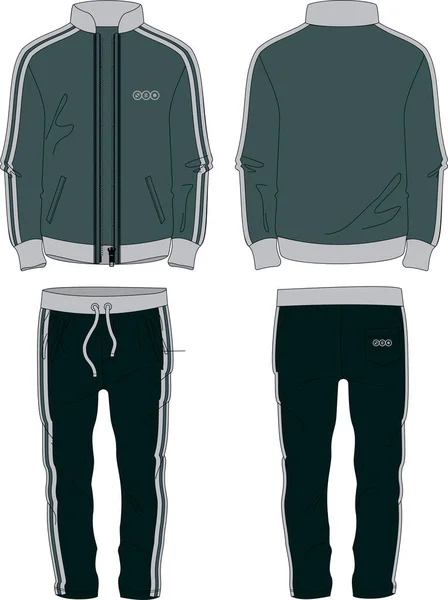 Erkek forması. Ceket fermuarı ve pantolon şablonu.