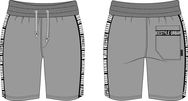 Shorts homme coupe urbaine modèle technique d'entraînement — Image vectorielle