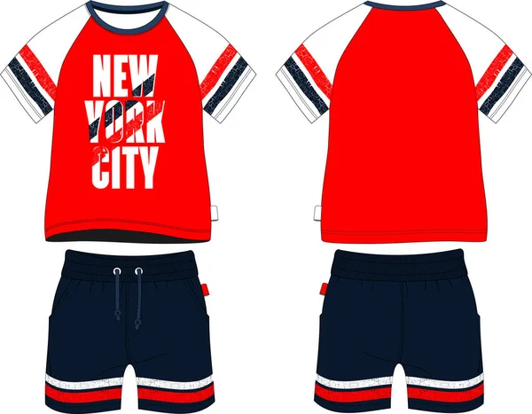 Erkek tişörtü reglan New York 'un kısa set tişörtü