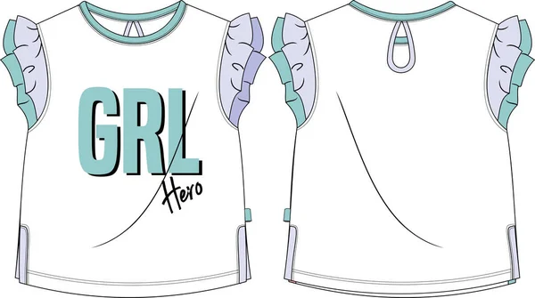 Kızlar gömlek modeli kahraman tekstil şablonu