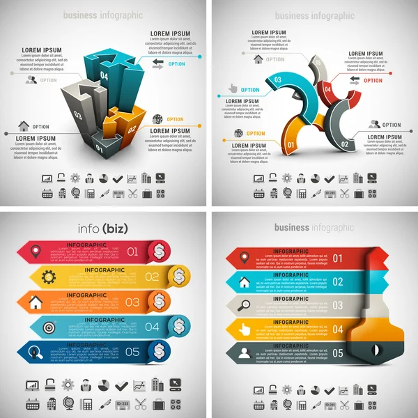 Infográficos de negócios criativos — Vetor de Stock