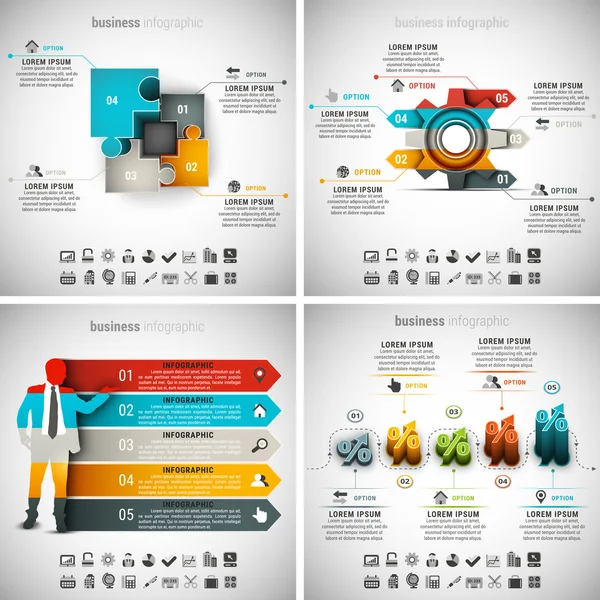 Infográficos de negócios criativos — Vetor de Stock