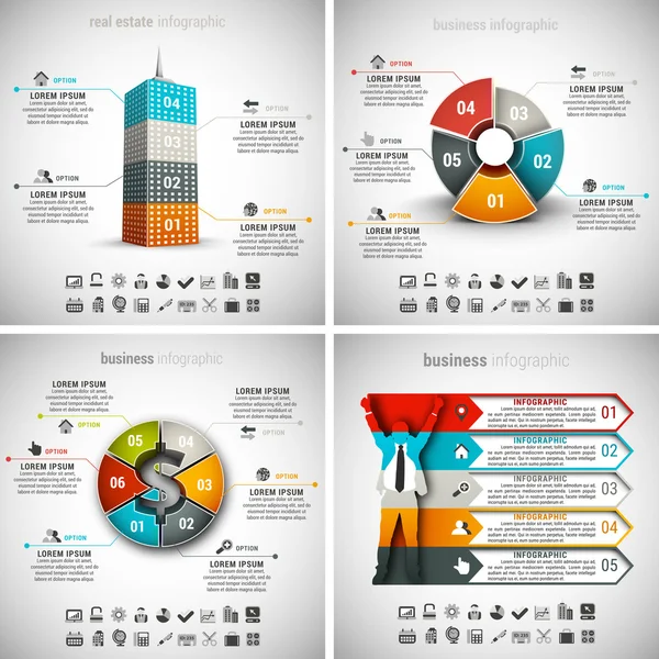Infográficos de negócios criativos — Vetor de Stock