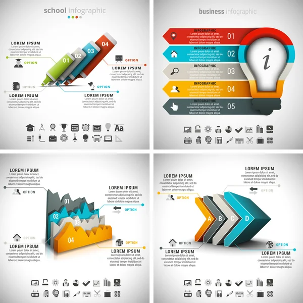 Infographies commerciales créatives — Image vectorielle