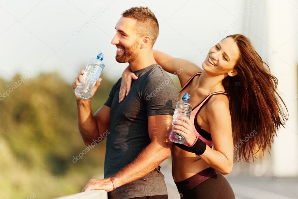Drinking Water on Exercising bridge