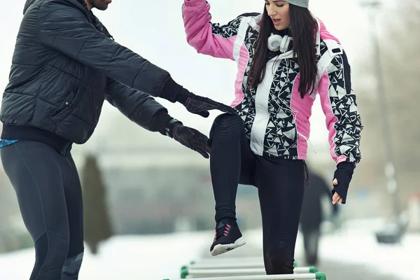 Açık havada egzersiz hevesli aşk Çift.