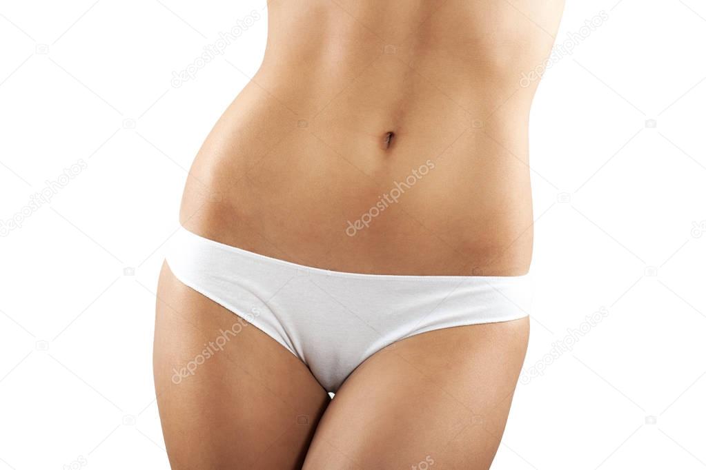 Beautiful Woman in Underwear. Close up Concept.