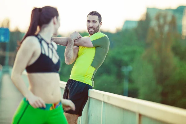 Happy Couple Exercising — Stock Photo, Image