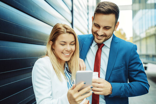 Business people are discussing about project