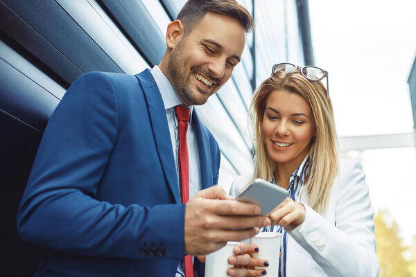 Business people are discussing about project