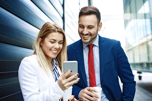 Business people are discussing about project