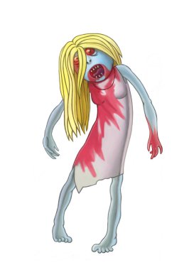 çizgi film zombi kadın