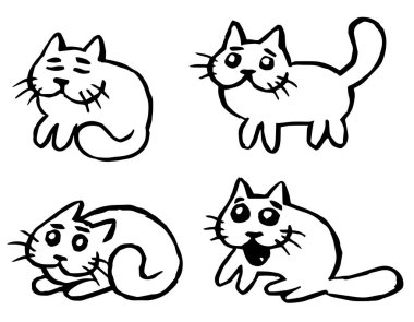 vektör çizim kedi ifadeleri ayarla