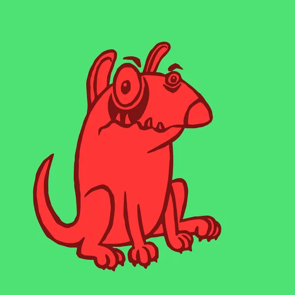 Cartoon red dog  vector illustration — Stock Vector