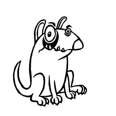 Karikatür kızgın köpek. Vektör çizimi.