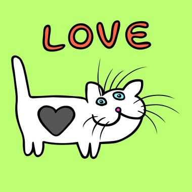  Beyaz ve siyah renkler Sevgililer Günü'nde kedileri sever 