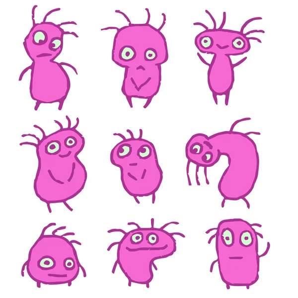 Pinkfarbene Dinge verrückte Emoticons — Stockvektor