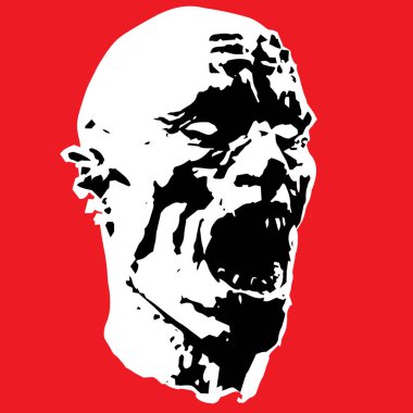 Zombi baş vektör illüstrasyonu