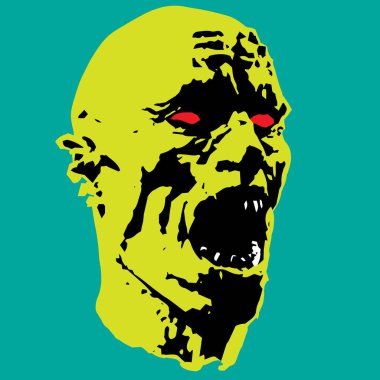 Yellow zombie screams head