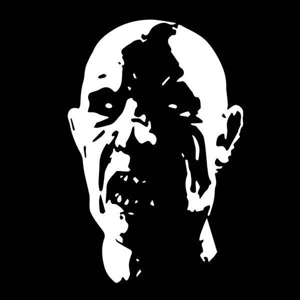 Cara de zombie asustadizo — Vector de stock