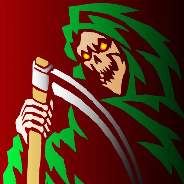 Scary Grim Reaper vector ilustración — Archivo Imágenes Vectoriales