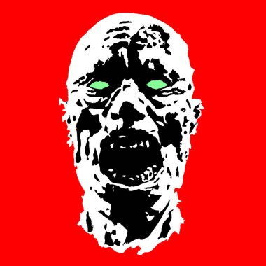 Zombie horror face. Vector illustration 