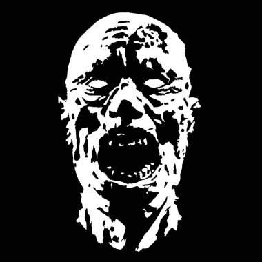 Zombie horror roaring face. Vector illustration