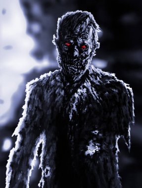 Zombi kıyamet iş adamı. Korku tür çizim çizimi.