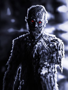Zombi işadamı. Korku çizim görüntü.