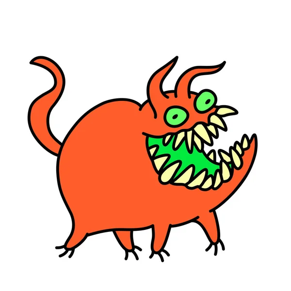 Mignon monstre rouge. illustration vectorielle — Image vectorielle