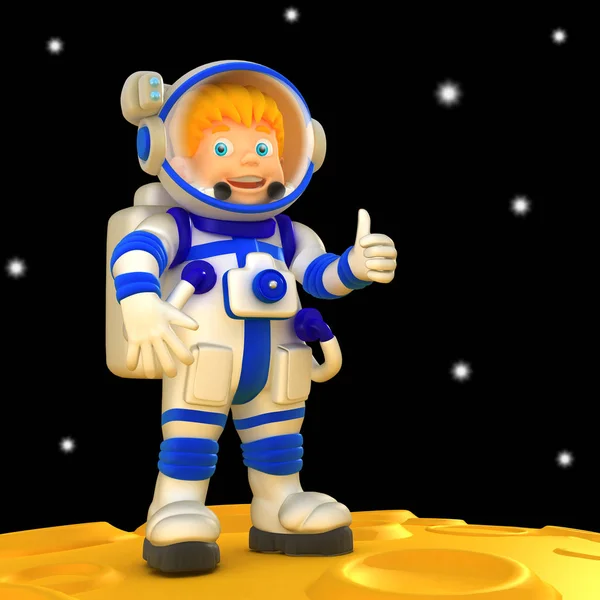 Dibujos animados astronauta ilustración 3D — Foto de Stock