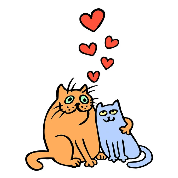 Verliebte Katzen Vektor Illustration — Stockvektor