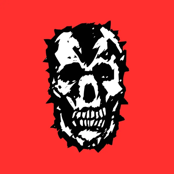 Demon skull. Vector illustration. Genre of horror. Scary character head for halloween. — Stock Vector